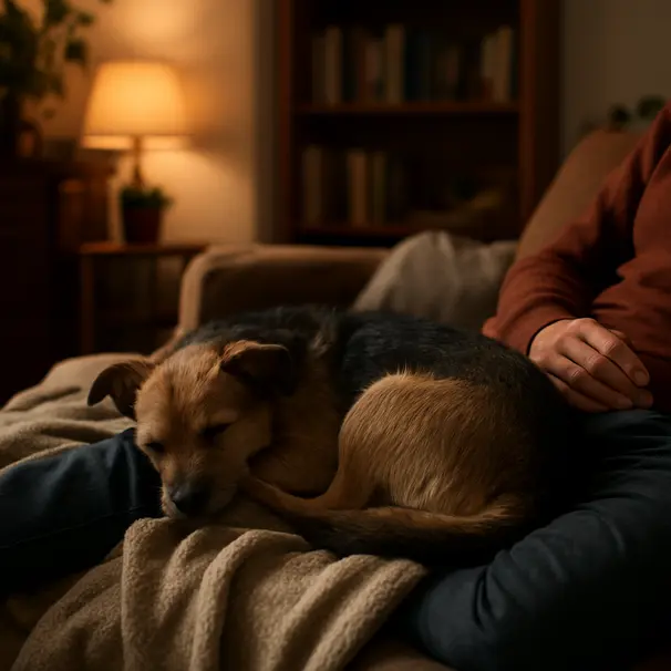 Perché il cane dorme rannicchiato accanto a te