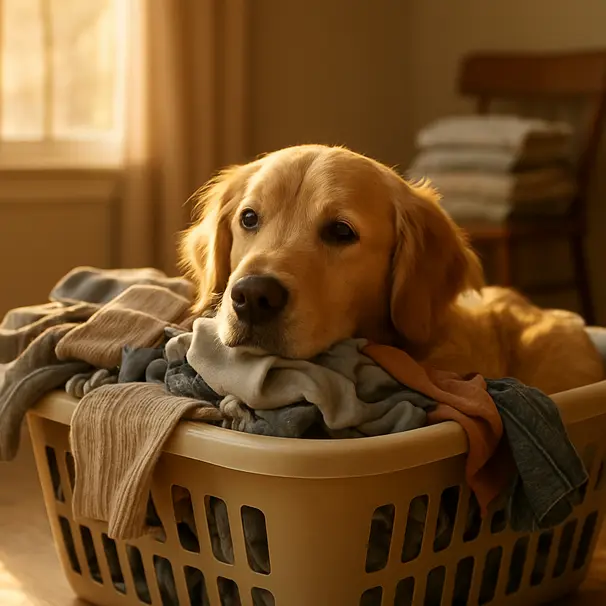 Why dogs nap under laundry (comfort instinct)